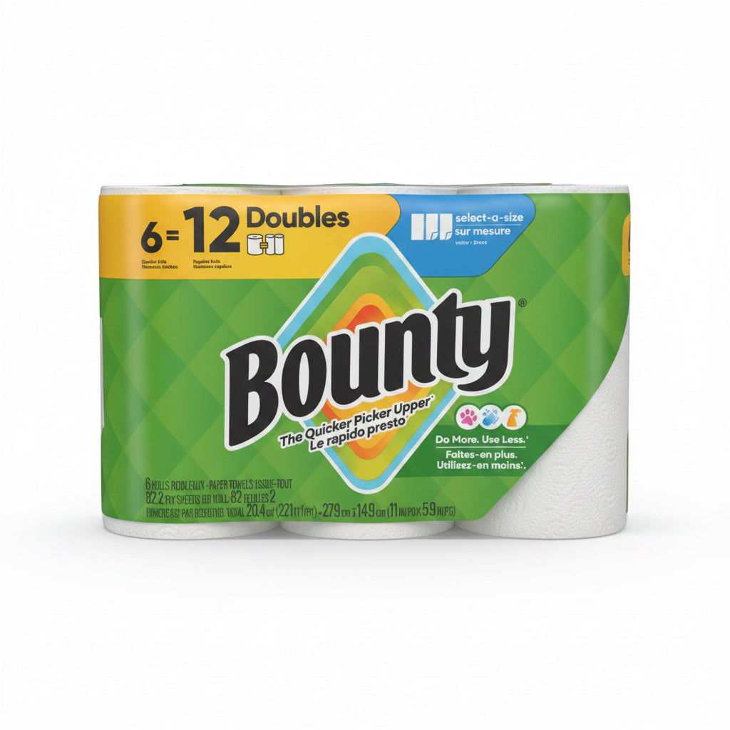 Bounty Paper Towels 6=12 Doubles Select a size