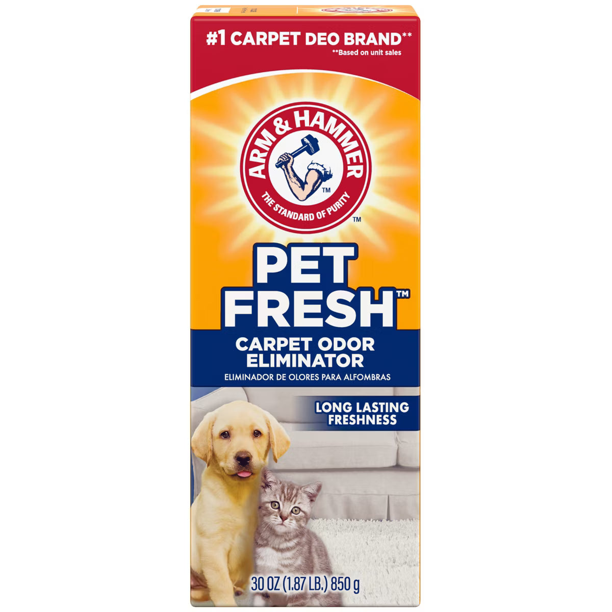 Arm & Hammer Pet Fresh Carpet Odor Eliminator - 30oz: Household Powder for Carpet Cleaning and Deodorizing