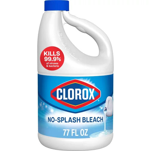Clorox Unscented No-Splash Liquid Bleach - 77 fl oz: Plastic Jug, Cleaner, Disinfects, Eliminates Odors