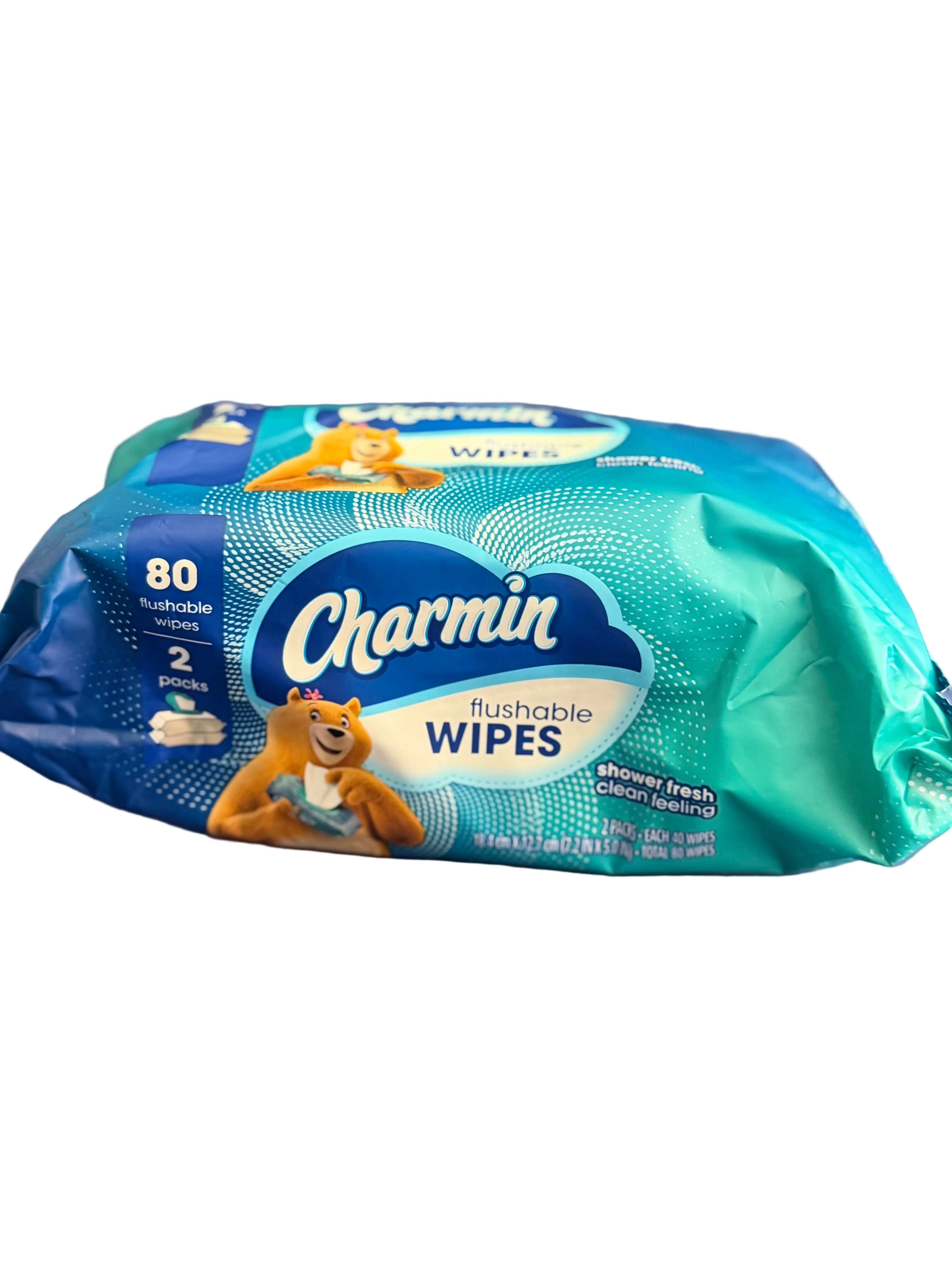 Charmin Flushable Wet Wipes, 2 packs, 40 Wipes Per Pack, 80 Total Wipes