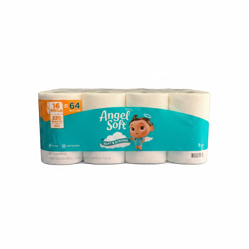 Angel Soft Toilet Paper, 16 Mega Rolls = 48 Regular Rolls, 320+ 2-Ply Sheets Per Roll