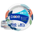 Dixie Disposable Paper Plates, 8.5", Multi-Color, 50 Count