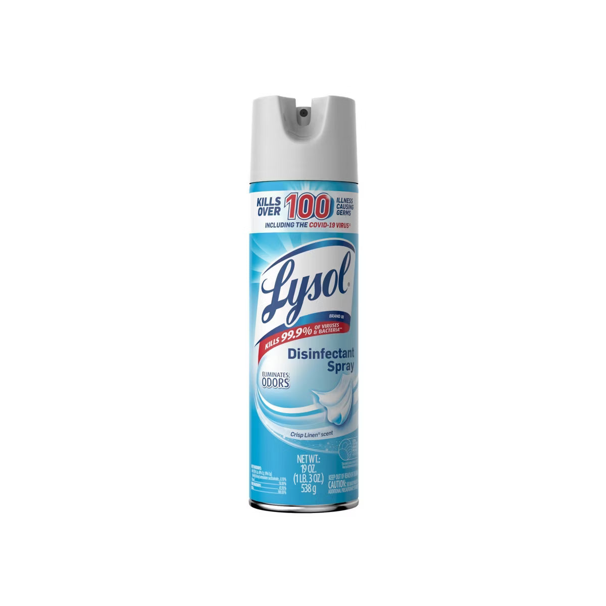 Lysol Crisp Linen Disinfectant Aerosol Spray - 19oz