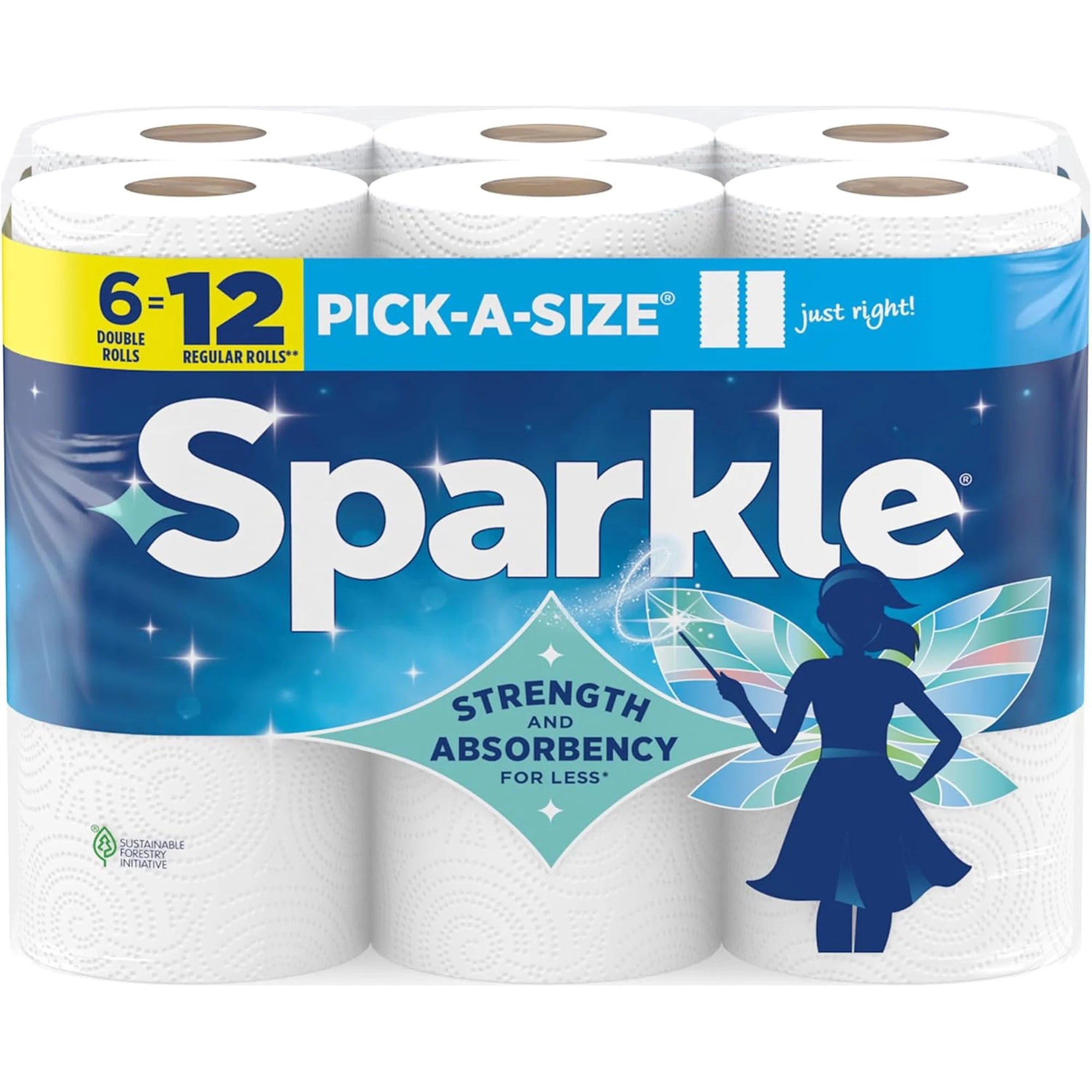 Sparkle Pick a Size Paper Towels, 6 Double Rolls