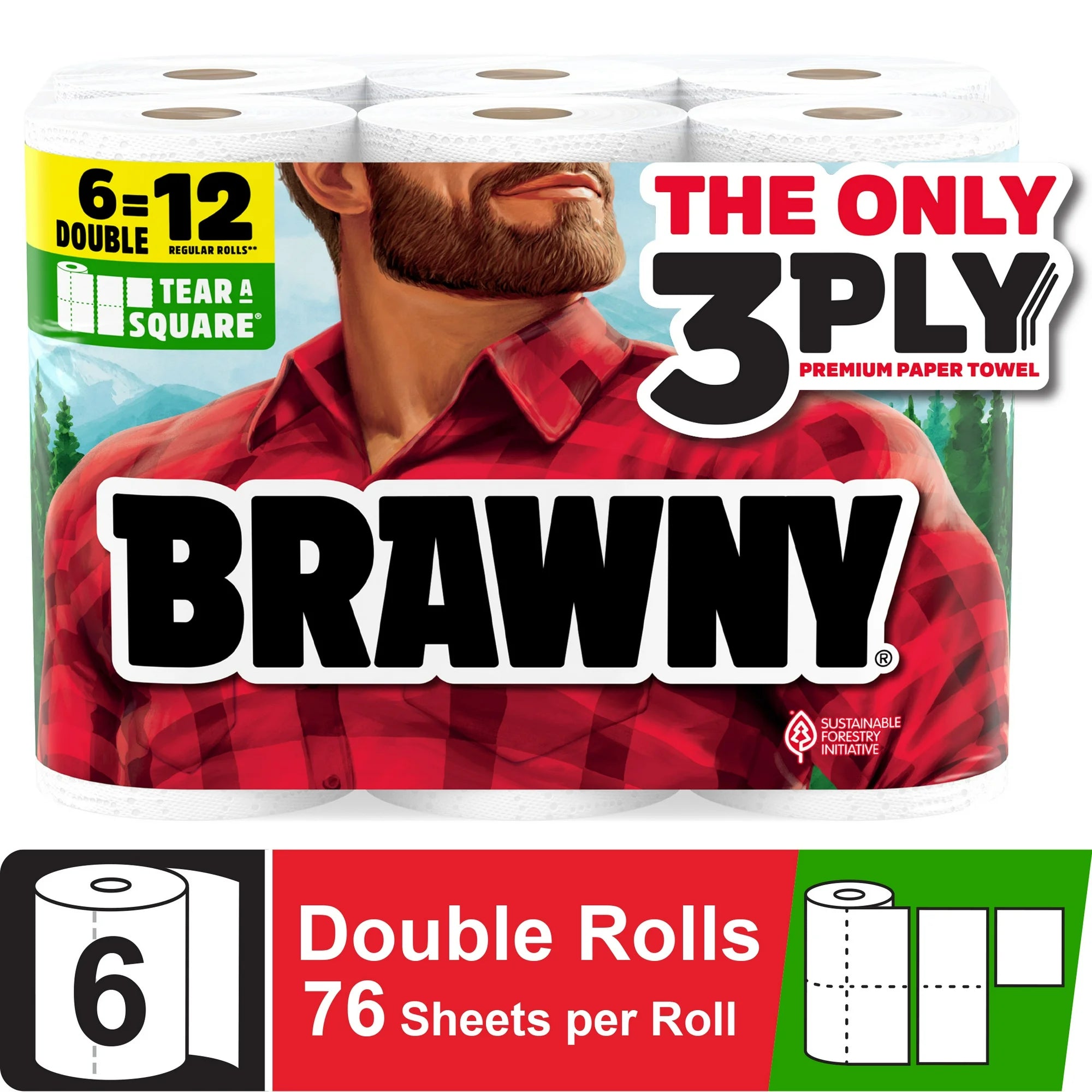 Brawny Paper Towels – Double Rolls, Pick-A-Sheet