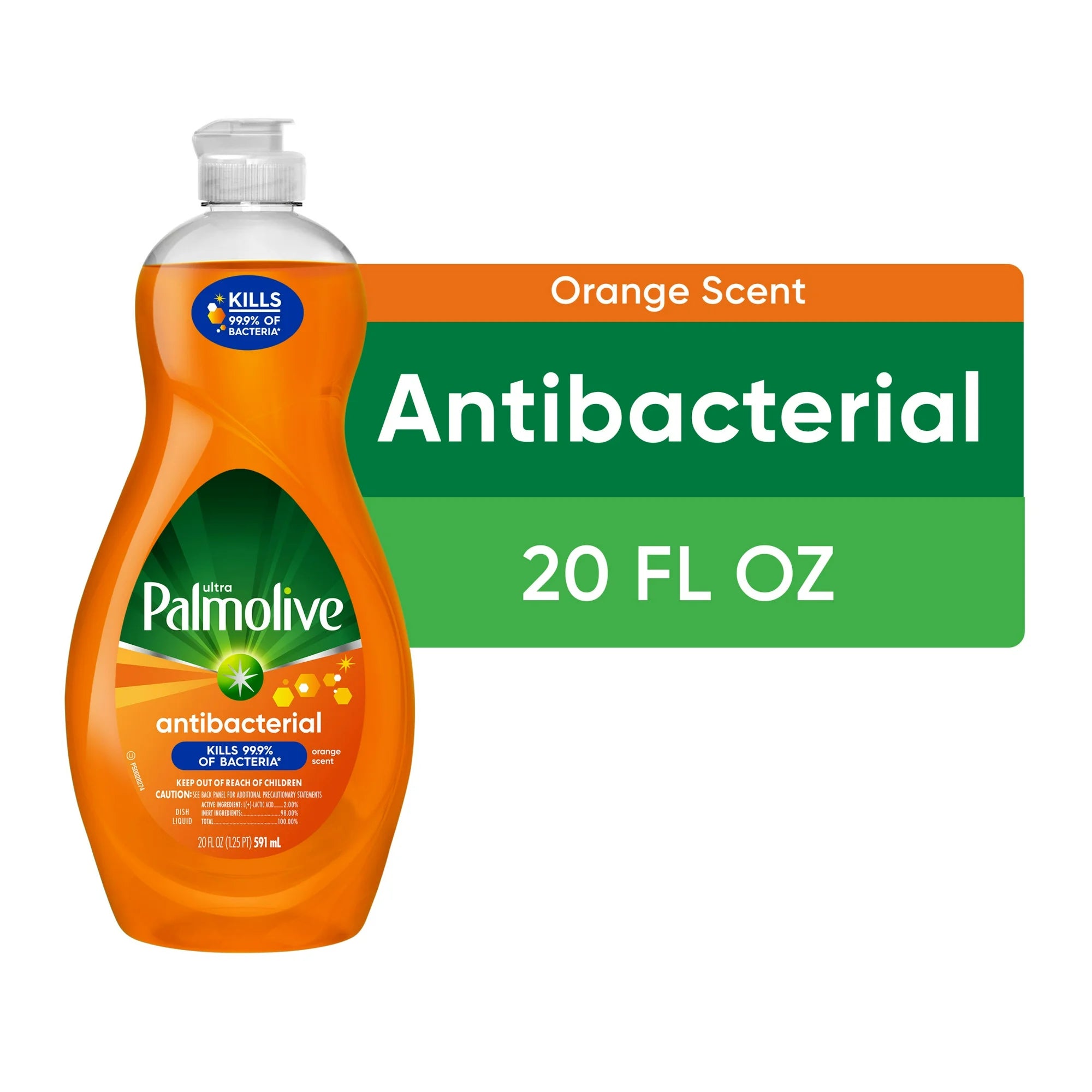 Palmolive Ultra Concentrated Antibacterial Liquid Dish Soap, Orange Scent - 20 Fluid Ounce